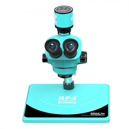 RF4 RF7050Pro-2KC8 7-50X Synchronous Zoom Trinocular Stereo Microscope with Big Base & 2K HD Camera