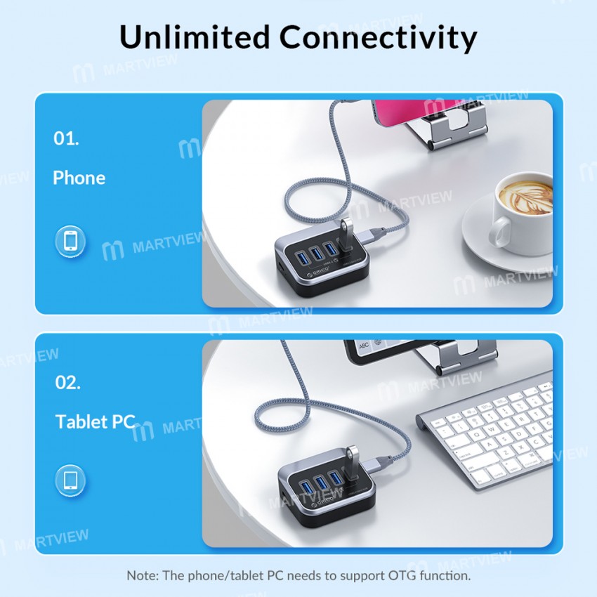 orico m3-series-usb32-gen2-5gbps-4-port-hub-with-card-reading-port-for-desktop-pc-laptop-9