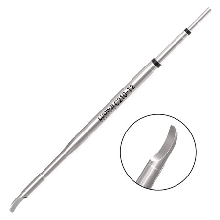 Luowei C210-T2 No. 2 Drag Curved Soldering Iron Tip for Multi-Pin FPC Cables Soldering Repair