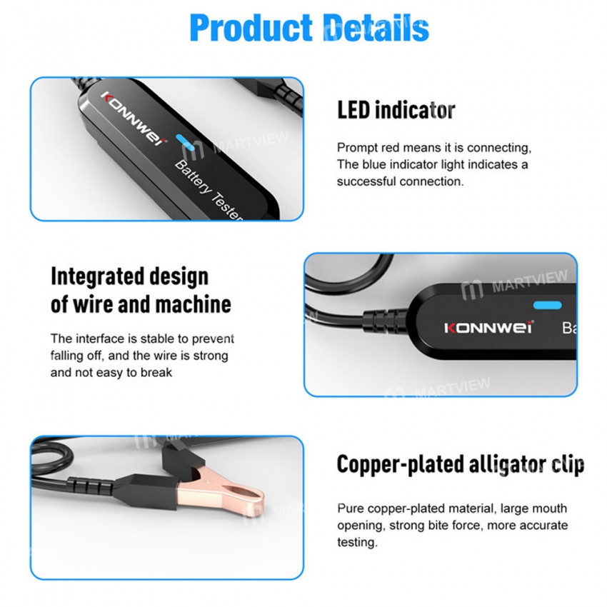 BK100 Multifunction Bluetooth 12V Lead-Acid Battery Diagnostic Test Instrument
