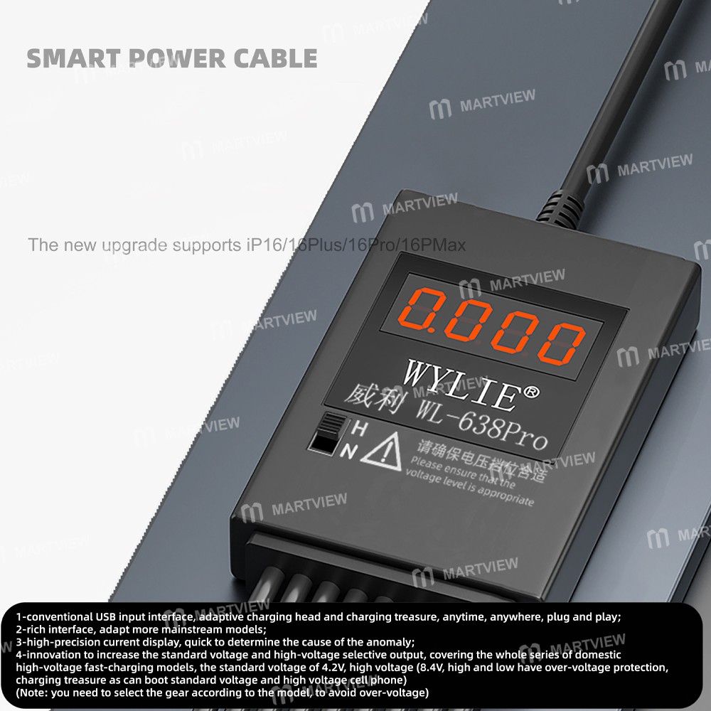wylie wl-638pro-usb-smart-boot-power-cable-for-iphone-6-to-16pro-max-android-8