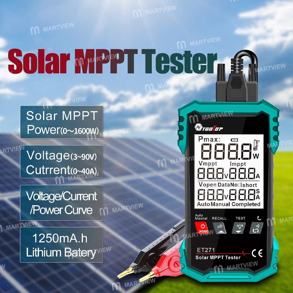 tooltop et721-rechargeable-digital-display-2000w-high-power-solar-mptt-tester-with-data-storage-func