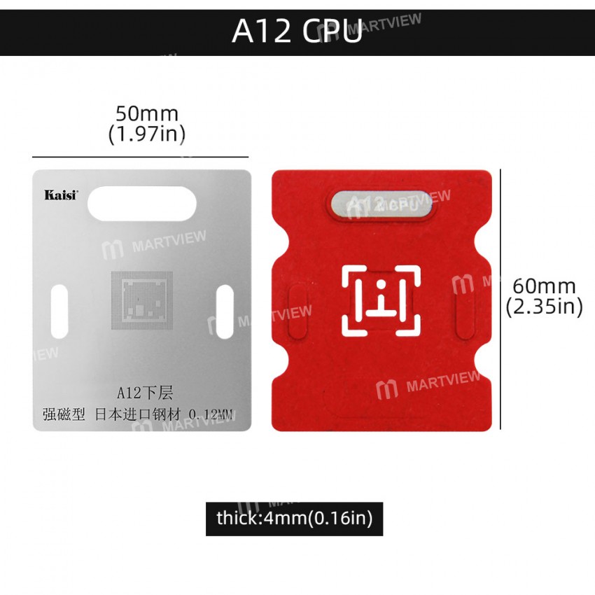 Kaisi Bottom Layer BGA Reballing Stencil Planting Tin Platform for Apple A10 to A14 CPU