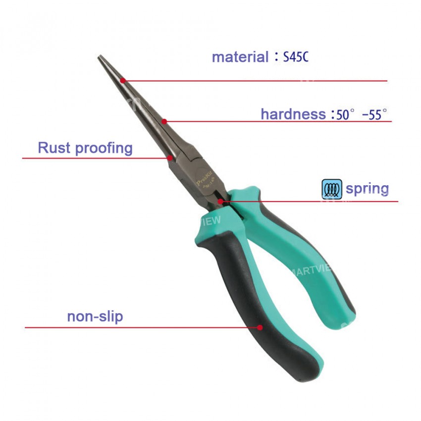 Pro'sKit PM-746 Multifunctional Precision Electrician Long Needle Nose Plier