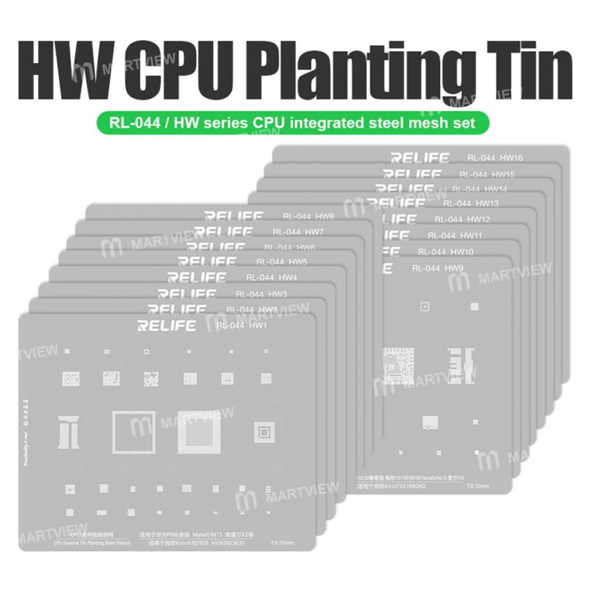 Relife RL-044 Huawei Mobile Series CPU Tin Planting Steel Mesh Set for Huawei Model / Honor Model