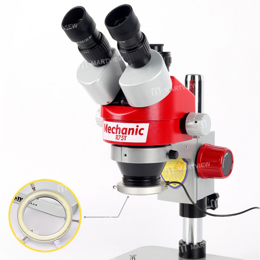 Mechanic R75T-B1 7X-45X Industrial Trinocular Stereo Microscope for PCB Motherboard Inspection