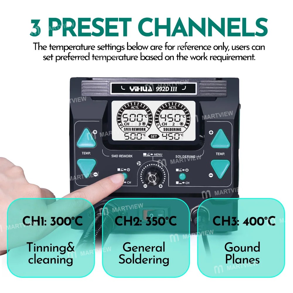 yihua 992d-iii-2-in-1-c210-c245-digital-display-hot-air-gun-soldering-iron-rework-station-14