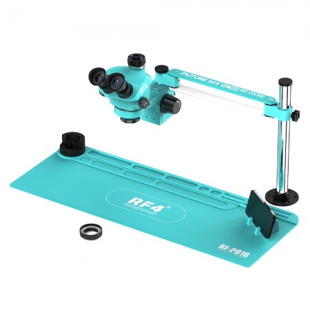 RF4 RF-FX35A 7-50X Free Swing Fixed Trinocular Microscope with RF-PO16 Silicone Pad - Long Version