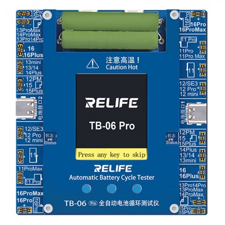 Relife TB-06 Pro Dual-Channel Fully Automatic Battery Cycle Tester for iPhone 11 to 16Pro Max