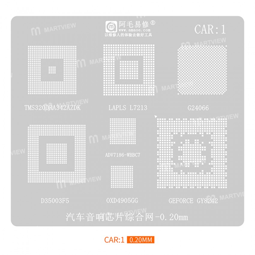 amaoe car1-5-car-mainframe-audio-chip-comprehensive-bga-reballing-stencils-2
