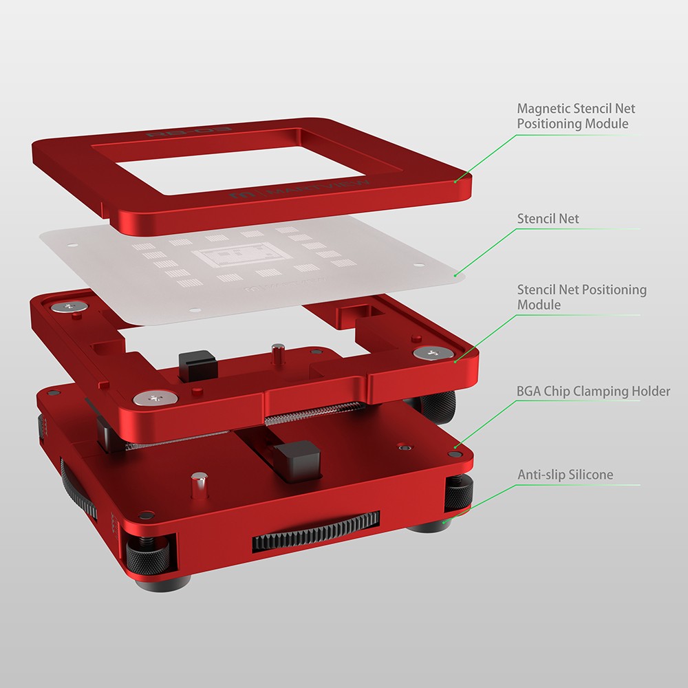 martview rb-03-mulit-funcions-automatic-positioning-universal-bga-reballing-station-holder-template