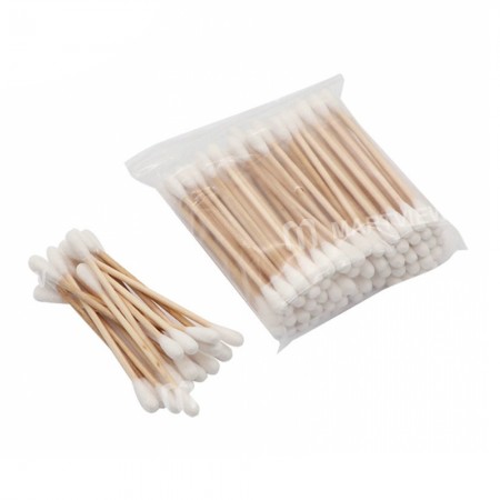 Double Tipped Cleaning Swab Wood Cotton Tools - 80pcs