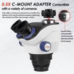 kaisi tx-350e-7-50x-continuous-zoom-trinocular-stereo-microscope-head-with-ctv-lens-and-led-light-4