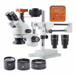 2.1X-180X Trinocular Stereo Zoom Microscope with WF10X/20 WF20X/10 Wide-field Eyepieces 0.5X  2.0X B