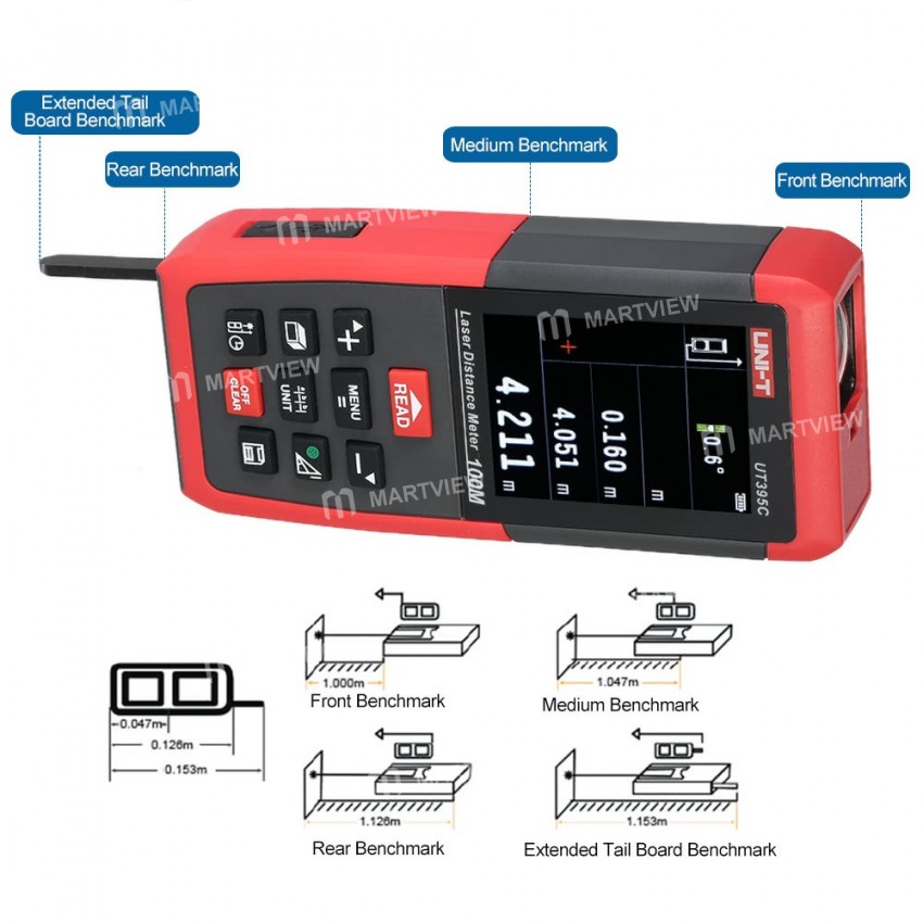 UNI-T UT395C 100M Range Finder Digital Rangefinder Professional Digital Distance Meters USB Measure