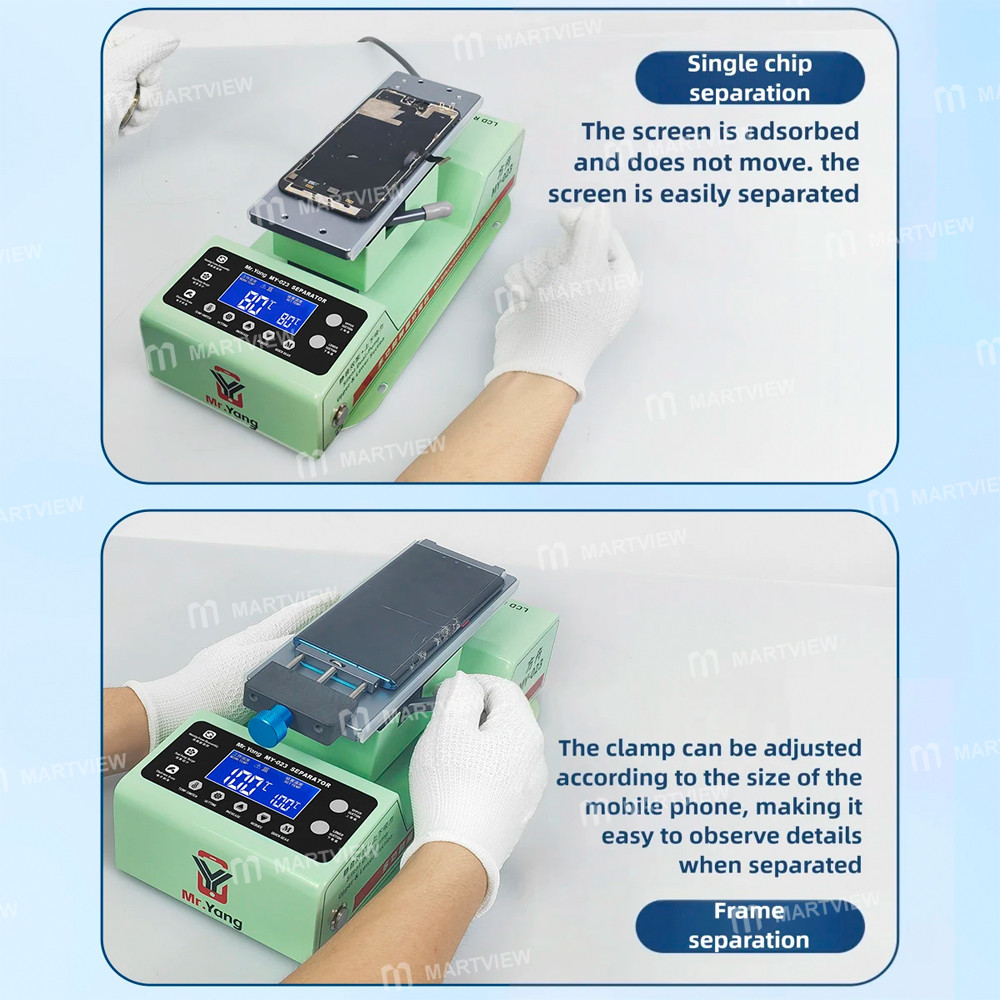 mr yang-my-023-360-degree-rotating-mobile-phone-screen-heating-separator-with-built-in-dual-pumps-12