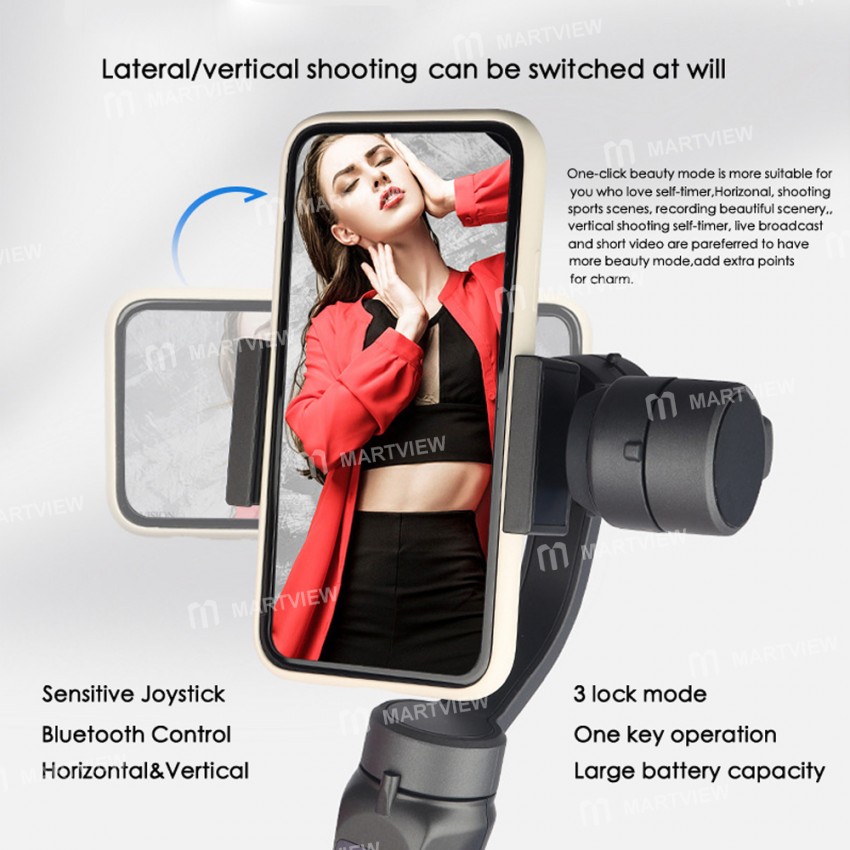 3-Axis Universal Adjustable Handheld Gimbal Stabilizer for Smartphone Camera