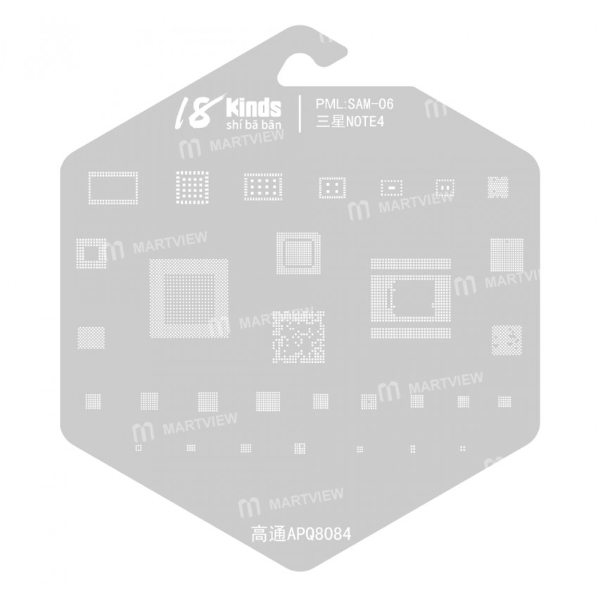 18 Kinds CPU BGA IC Reballing Stencil Kits for Samsung Phones