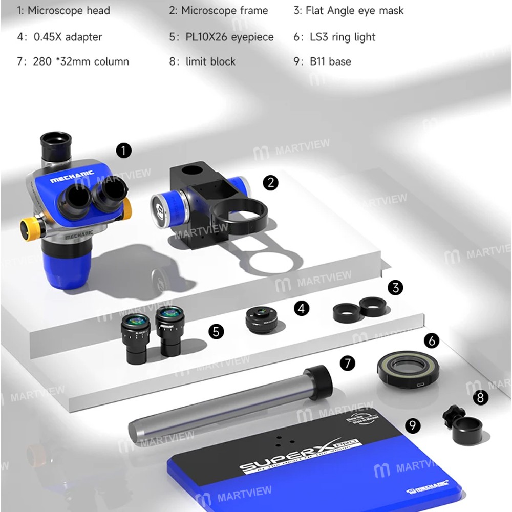 mechanic super-x-pro-b11-65x-52x-continuous-zoom-trinocular-stereo-microscope-for-pcb-repair-15