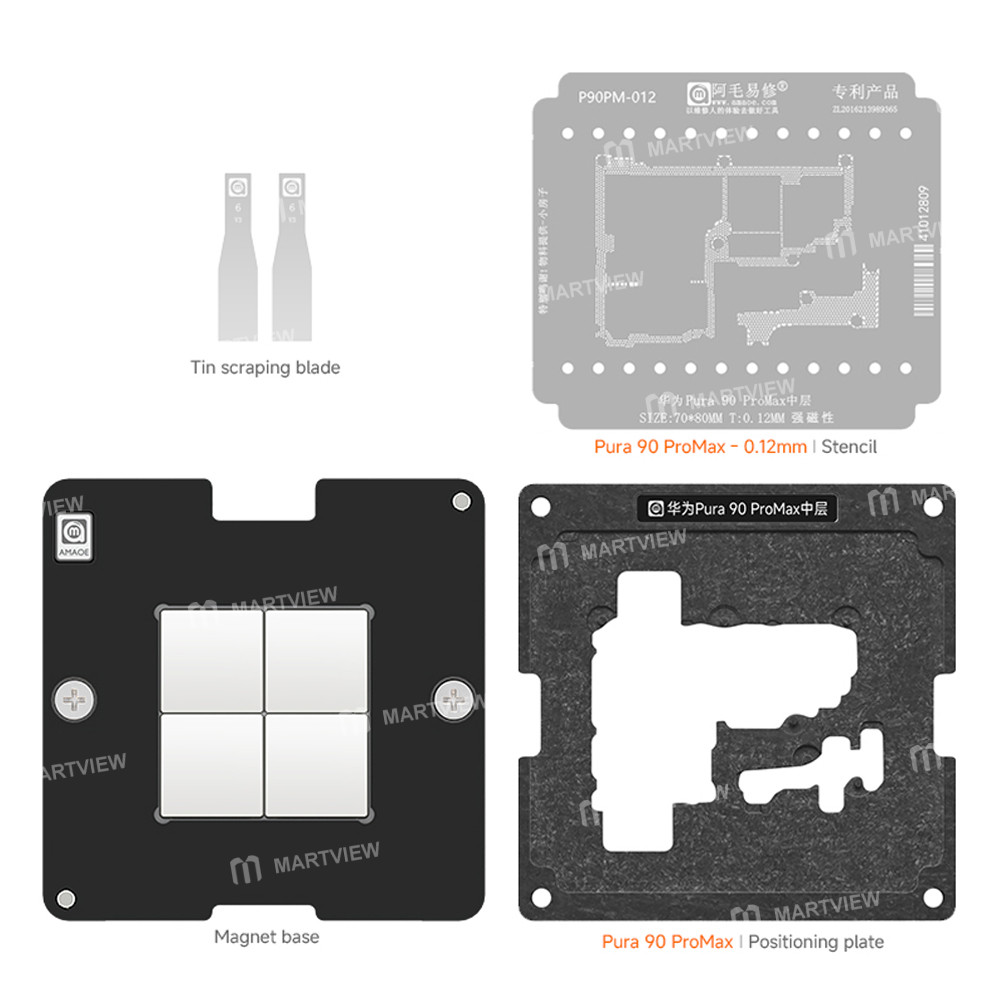 amaoe middle-layer-bga-reballing-stencil-tin-plating-platform-set-for-huawei-pura-90-pro-max-2