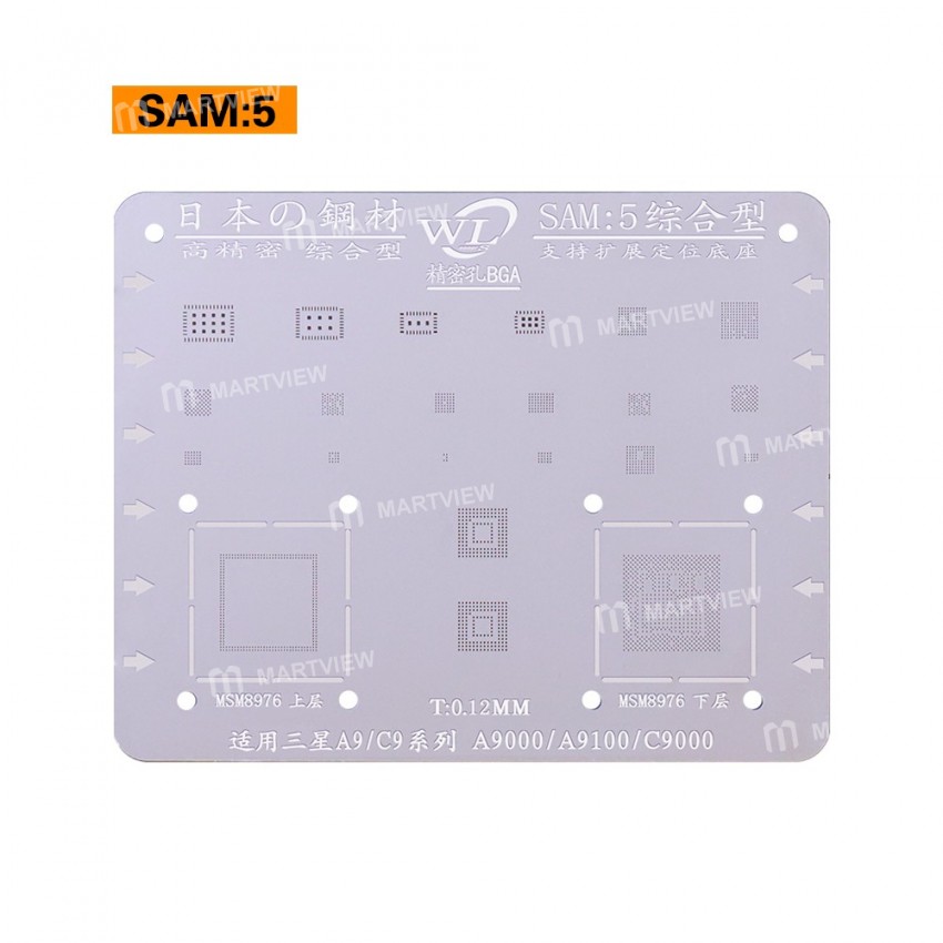 WL Multi-Function BGA Reballing Stencil Plant Tin Steel Net for Samsung S8 S7 S6 S5 NOTE8 NOTE5 A7 A