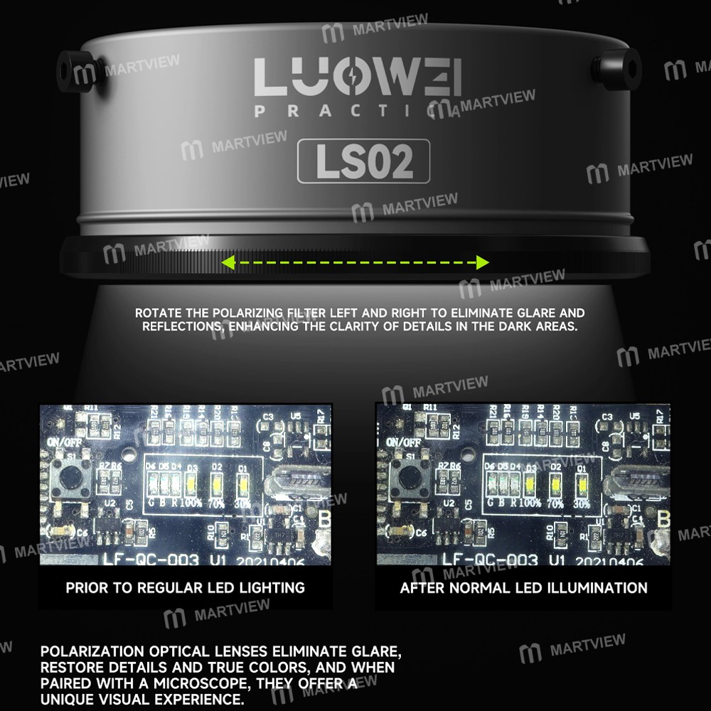 luowei lw-ls02-64-led-beads-caliber-61mm-microscope-polarized-ring-light-source-8