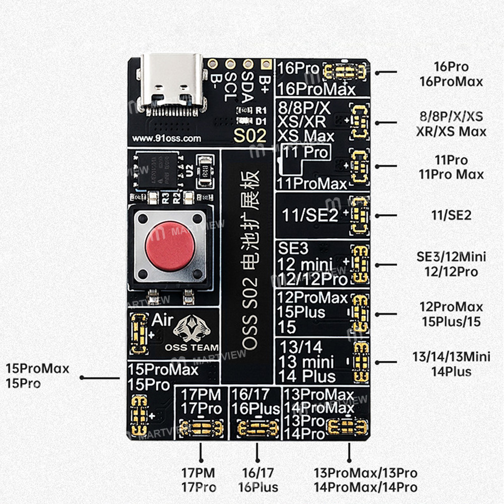 oss s02-battery-activation-test-expansion-board-for-iphone-8-to-17pro-max-suitable-oss-w28pro-3