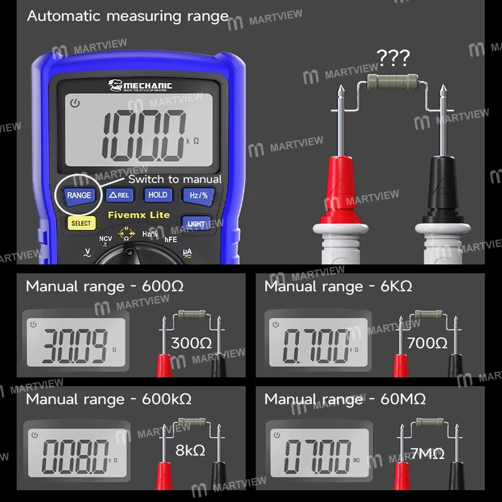 mechanic fivemx-lite-intelligent-anti-burning-auto-range-multimeter-for-ac-dc-measurement-4