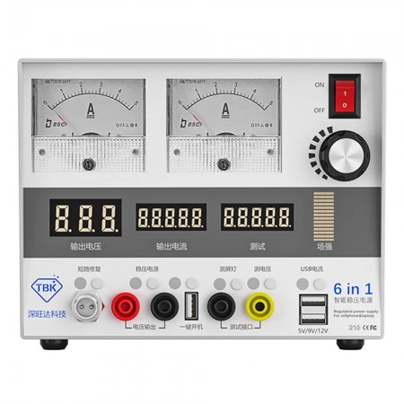 TBK 216 6-in-1 DC Voltage Regulated Power Supply with Short Circuit Repair & Detection RF Signal