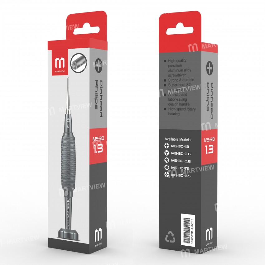 Martview MS-3D Aluminium Strong Hardness High-Precision Anti-Rust Anti-Slip Magnetic Screwdriver - M