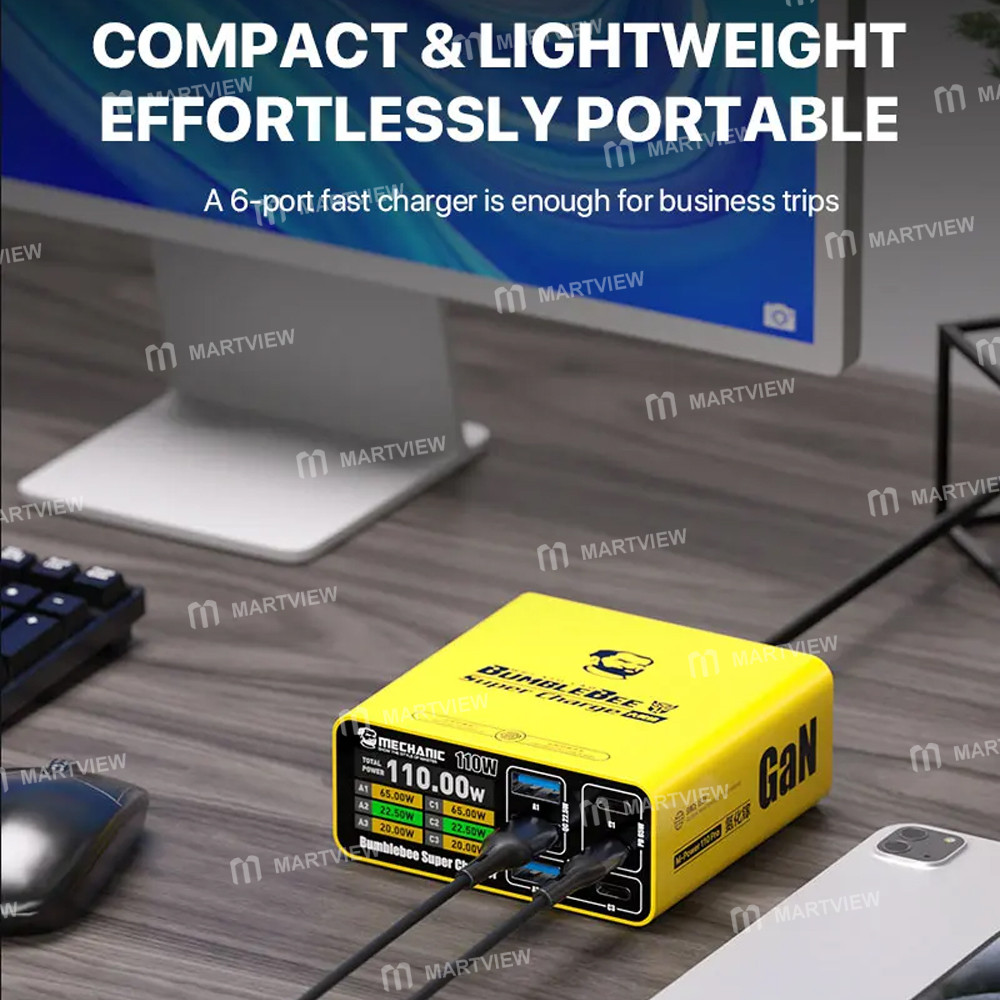 mechanic m-power-110-pro-bumblebee-gan-multi-port-fast-charging-usb-type-c-qc-pd-charging-station-2