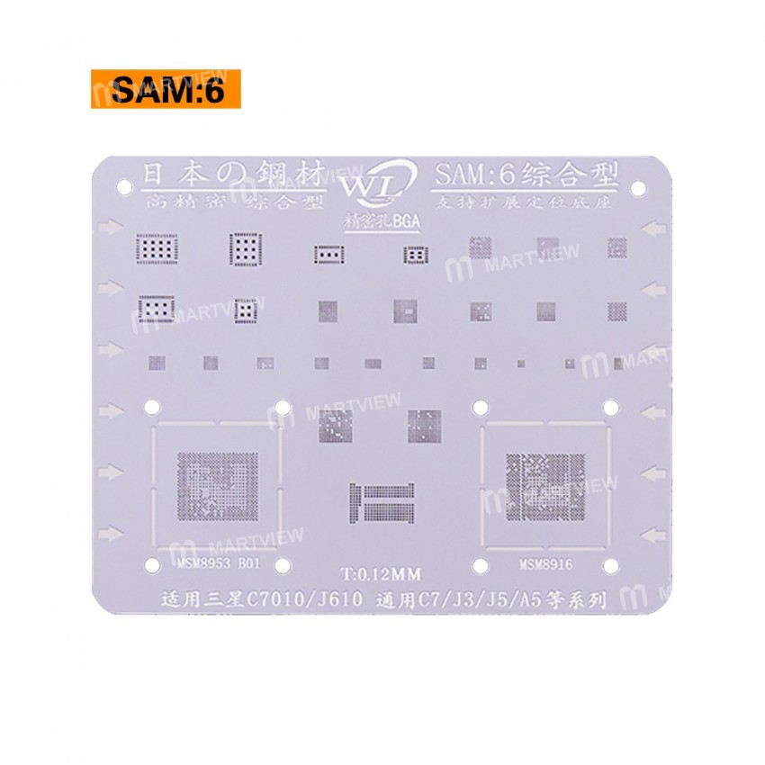 WL Multi-Function BGA Reballing Stencil Plant Tin Steel Net for Samsung S8 S7 S6 S5 NOTE8 NOTE5 A7 A