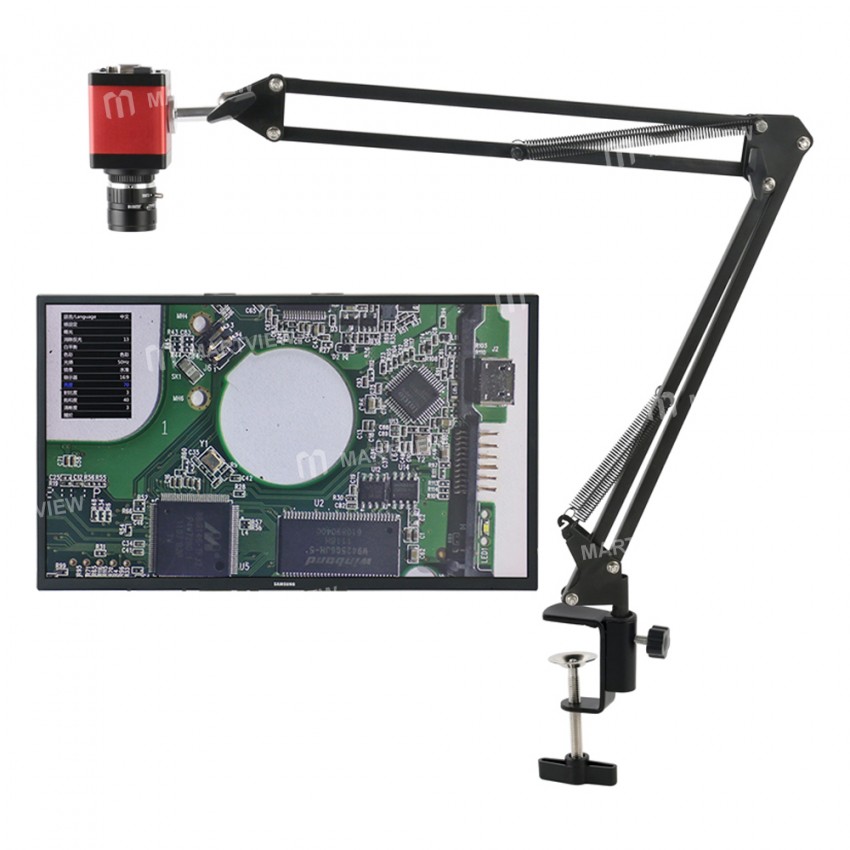 1080P 14MP HDMI VGA Digital Industrial Video Microscope Camera with 35mm Big Visual Fixed Focus Lens