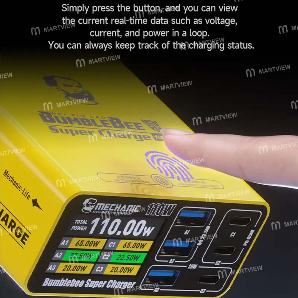 mechanic m-power-110-pro-bumblebee-gan-multi-port-fast-charging-usb-type-c-qc-pd-charging-station-7