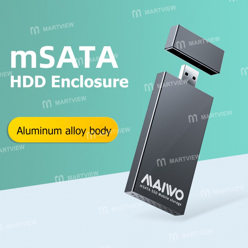 Maiwo K1642S Portable Aluminum Alloy 5Gbps USB 3.0 to mSATA SSD External Case