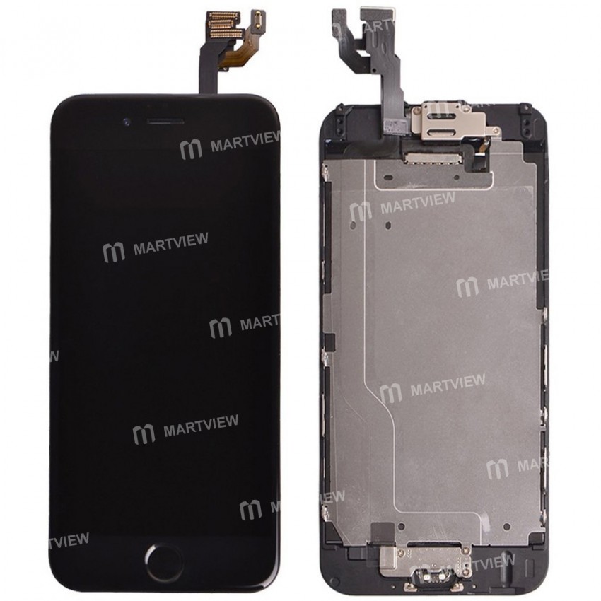 Replacement OEM iPhone 6 LCD with spareparts home button earphone camera etc black