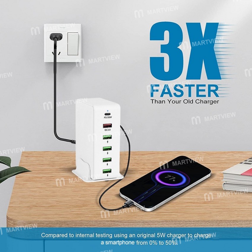 65w portable-6-port-pd30-qc30-desktop-usb-fast-charging-station-for-phone-tablet-headphone-9