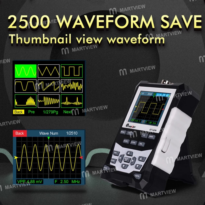 tooltop et120m-500msa-s-sampling-rate-120mhz-bandwidth-digital-oscilloscope-with-backlight-hd-screen
