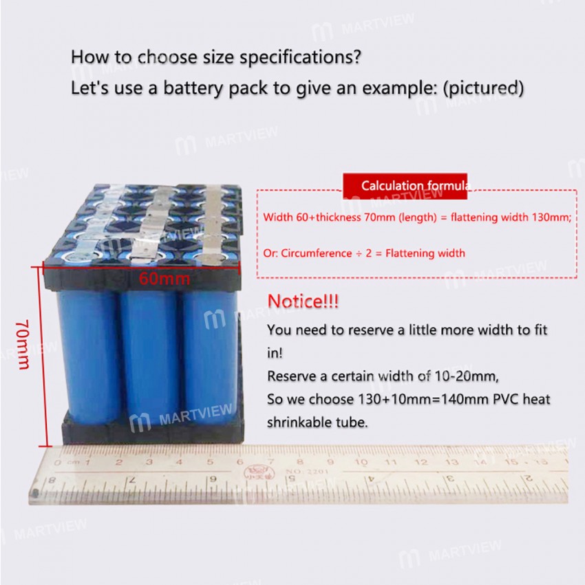 2Meter Blue PVC Insulation Heat Shrink Tube for 18650 Battery Insulation Protection
