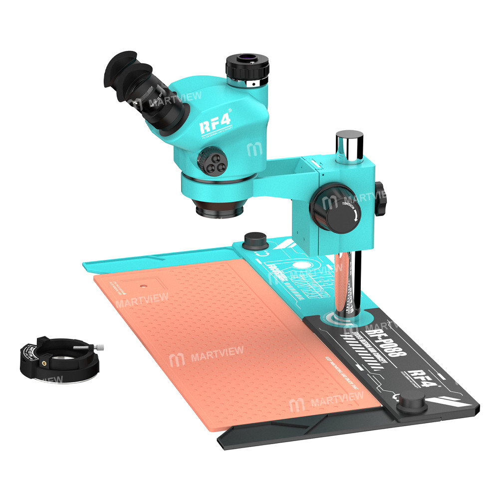 rf4 rf-7050tv-po88-7x-50x-synchronous-zoom-trinocular-stereo-microscope-with-po88-60x30cm-work-mat-3