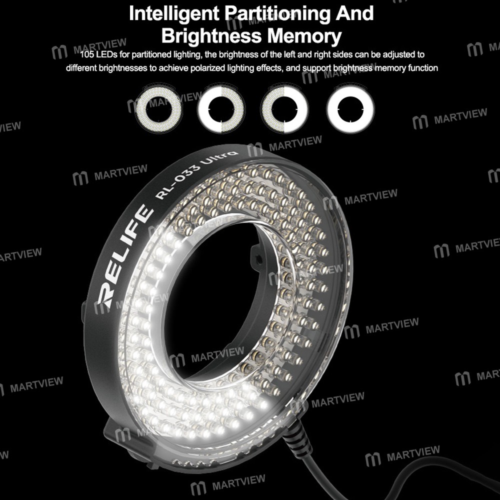 relife rl-033-ultra-105-leds-dual-zone-adjustable-brightness-microscope-ring-light-10