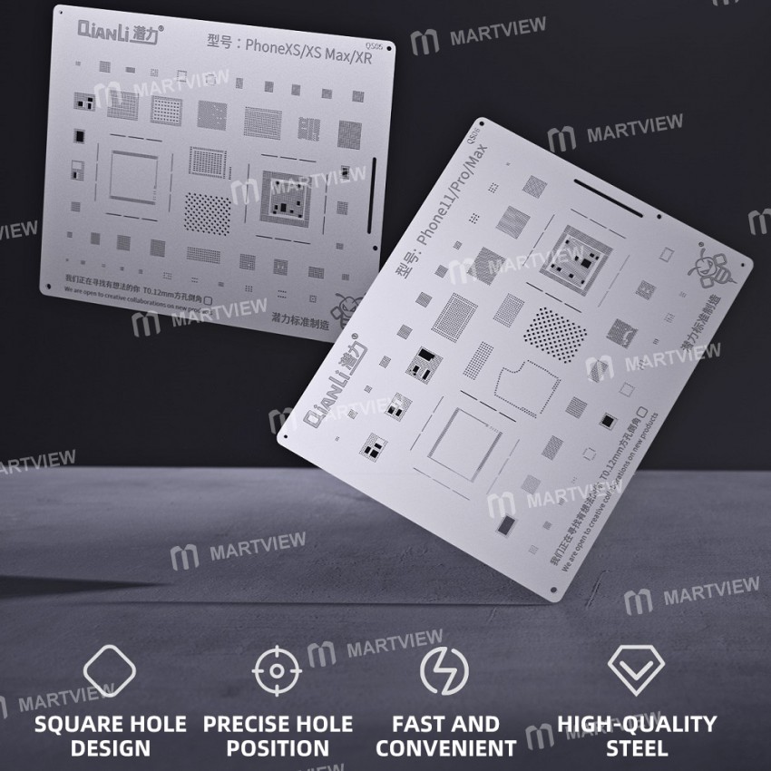 qianli 012mm-bga-reballing-stencil-set-for-iphone-6g-to-13pro-max-apple-a8-to-a15-cpu-2