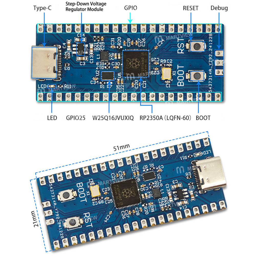 raspberry pi-pico-2-rp2350-mini-development-board-supports-c-c-micropython-arduino-6