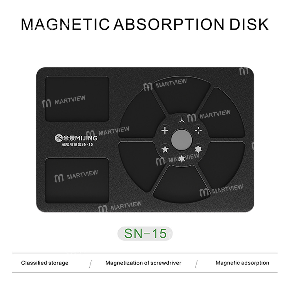 mijing sn15-8-compartment-aluminum-alloy-screw-magnetic-storage-mat-2