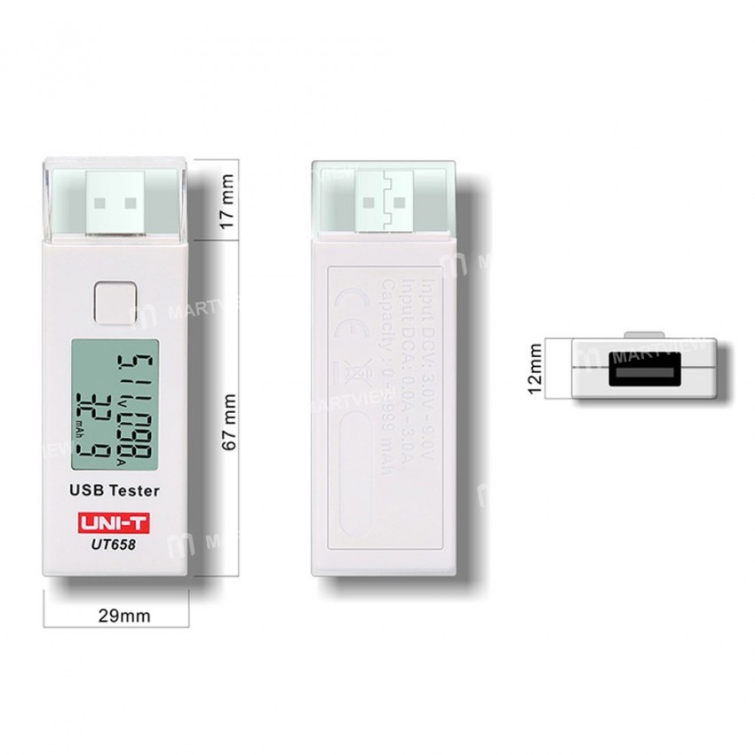 UNI-T UT658 USB Tester Chargers Voltmeter Tester U Disk Doctor for Mobile Phone Pad Table