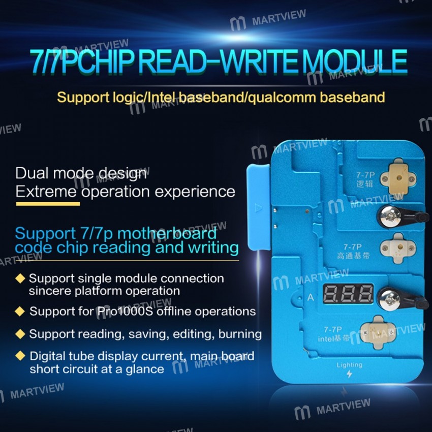 JC iPhone 7 / 7 Plus Baseband (Intel Qualcomm) Logic EEPROM IC Reading / Re-writing Module (no need