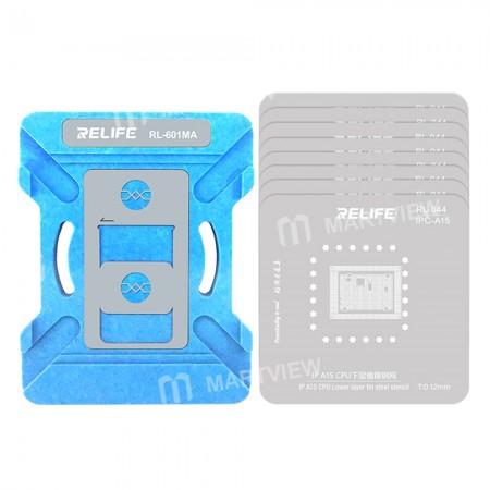 Relife RL-601MA iPhone CPU Lower Layer Tin Planting Platform Set for A8 / A9 / A10 / A11 / A12 / A13 / A14 / A15 / A16