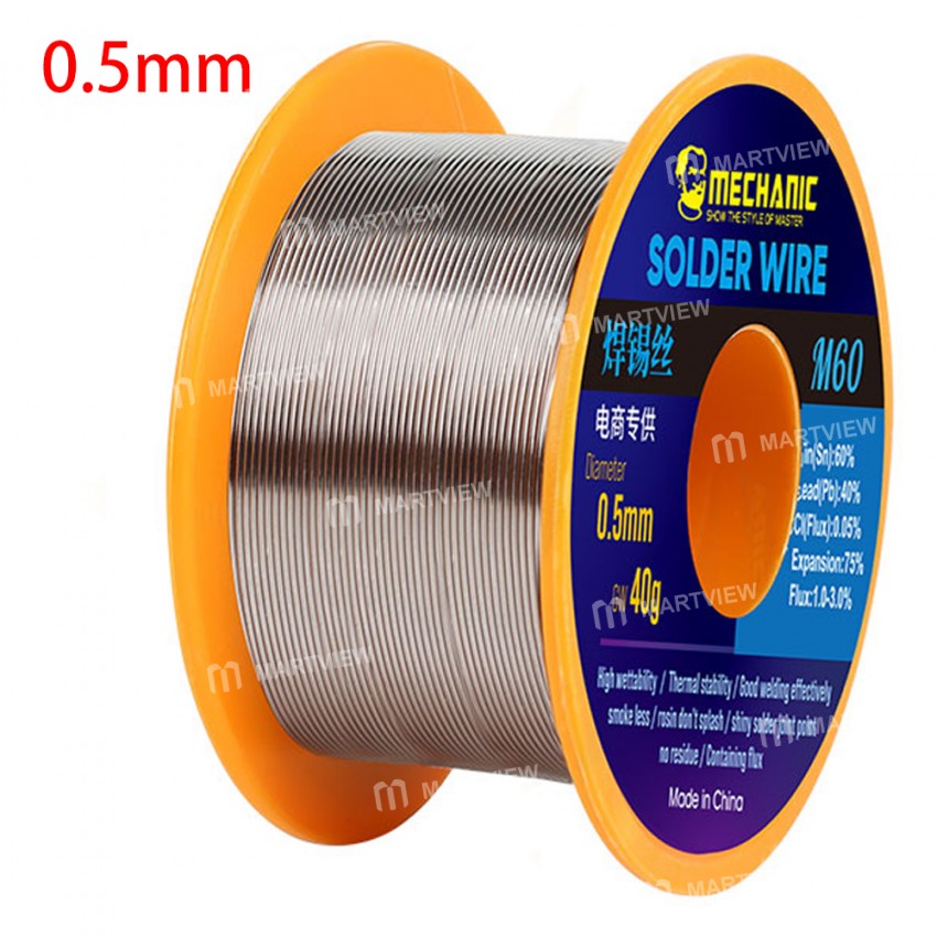 Mechanic M60 40g 0.3 / 0.4 / 0.5 / 0.6 / 0.8mm High Purity No-clean Rosin Solder Wire