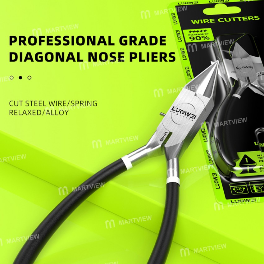 luowei lw-103-industrial-grade-chrome-vanadium-steel-slanting-nose-cutting-pliers-2