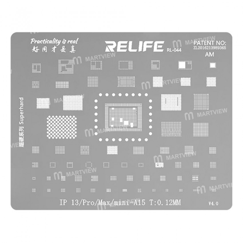 Relife RL-044 V4.0 A15 IC 0.12mm BGA Reballing Solder Stencil Plant Tin Net for iPhone 13 Series